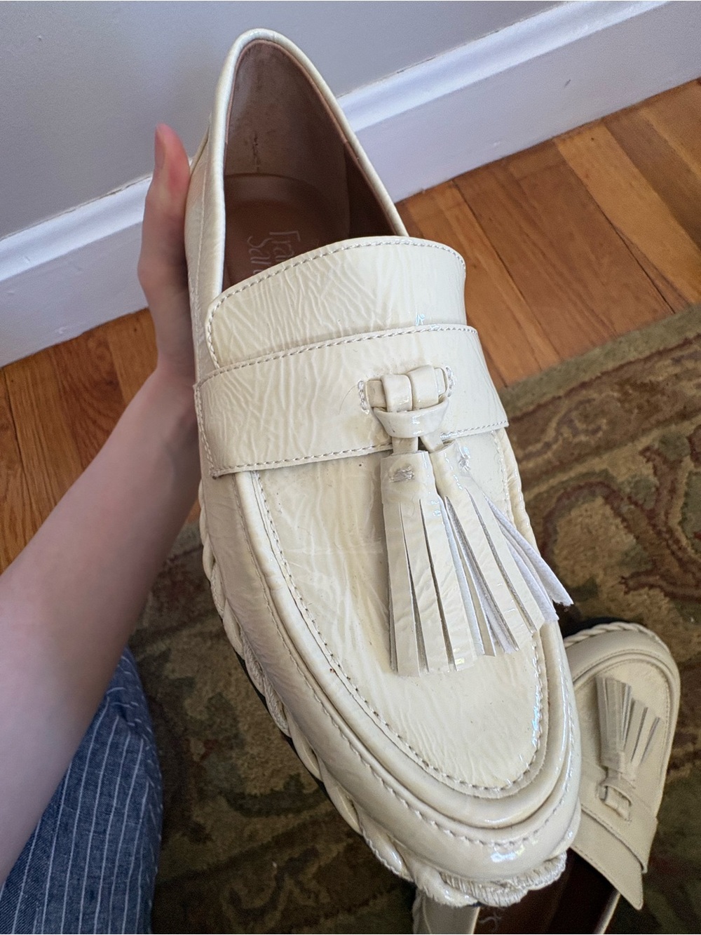 Franco Sarto Ivory Leather Tassel Loafers - Picture 7 of 7